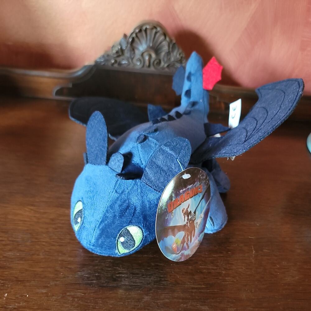 Toothless Cartoon Character 10 inch Long Plush Figure ~ New